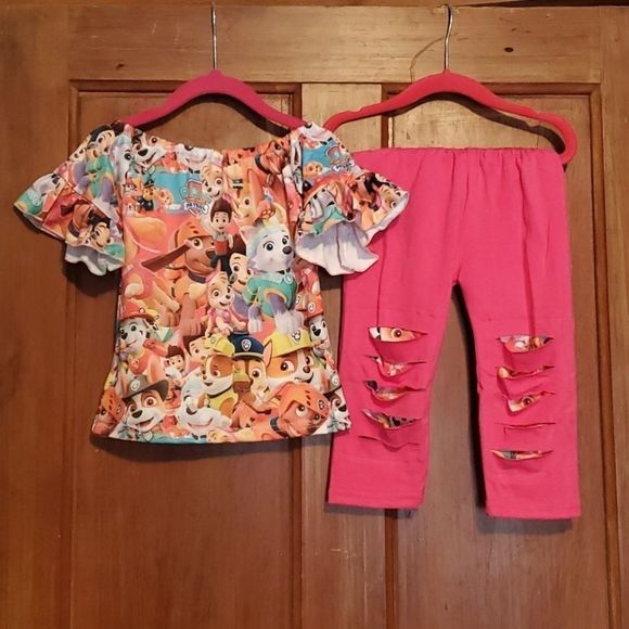 NEW PAW PATROL RIPPED 2 PIECE SET